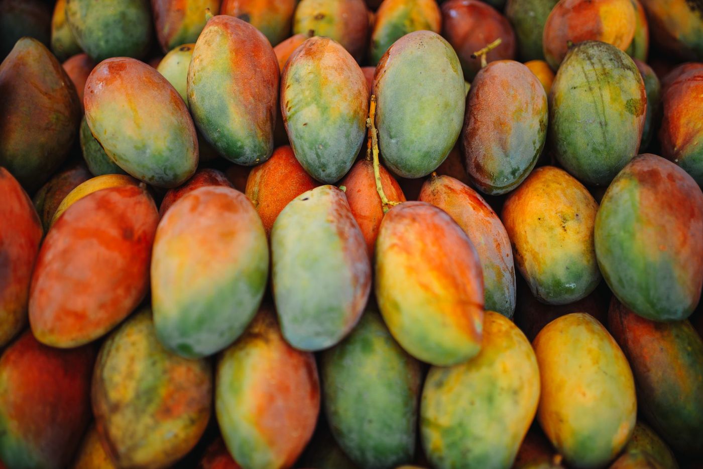 Mangues sur un étal de marché