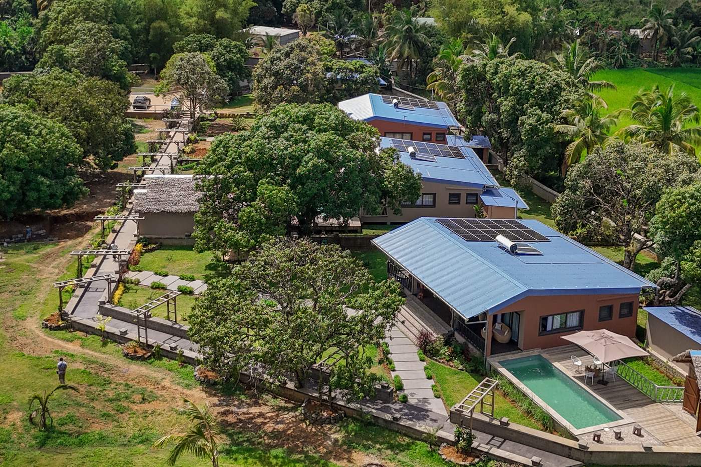Vue aérienne des villas Kokoa Serena, à Sainte-Marie